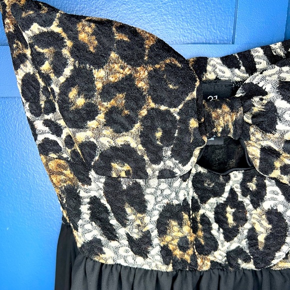 Strapless leopard print and black chiffon Rue21 Dress size Med - Picture 3 of 4